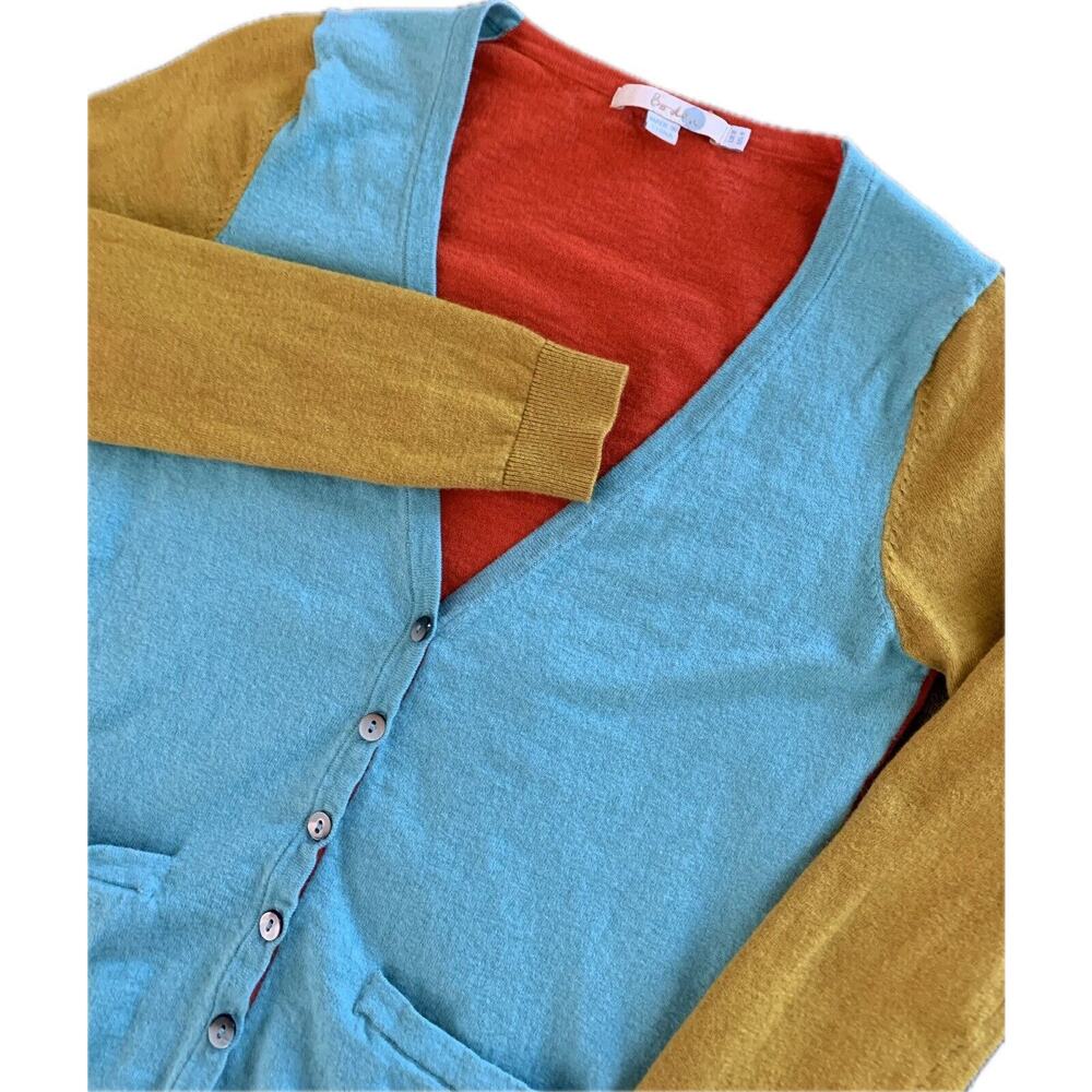 Boden Colorblock Button Down Knit Long Sleeve Cardigan Women’s Size 4
